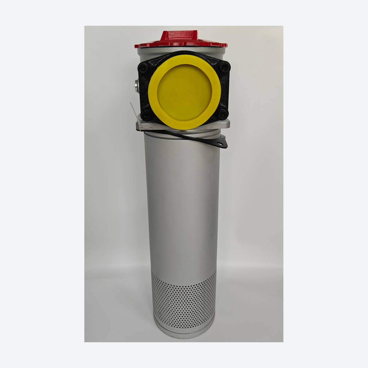 Return-line filter housing with pleated element